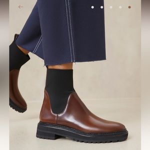 Loeffler Randall Bridget Chocolate Lug Sole Boot